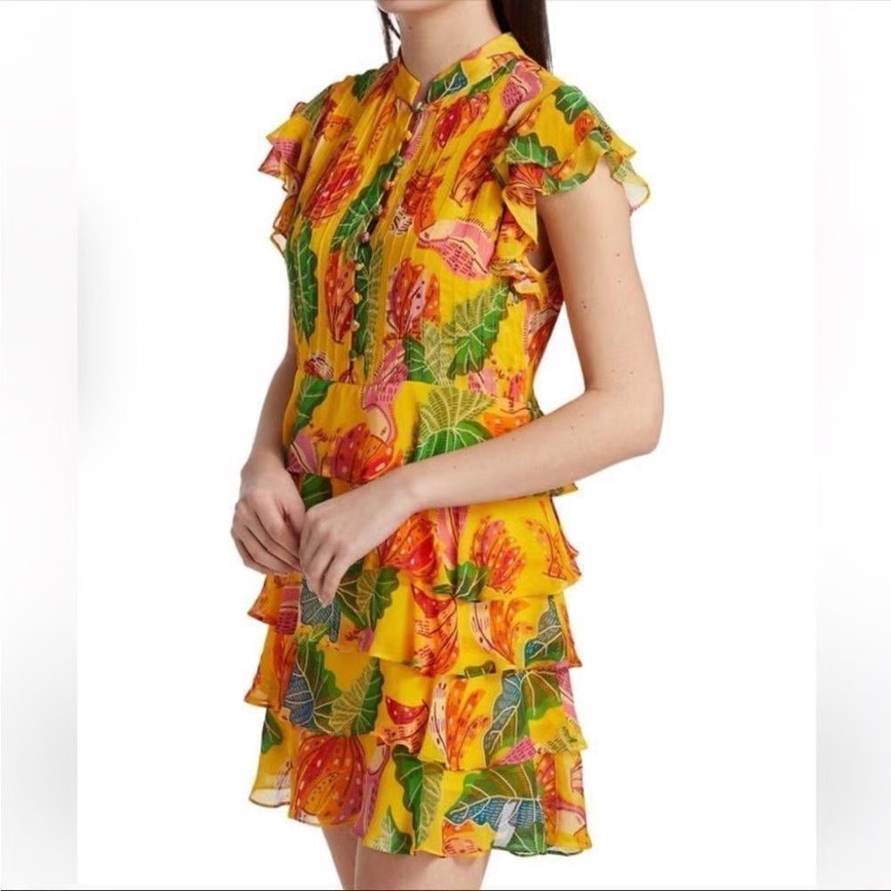 FARM Rio Yellow Mini Dress Size XS - Picture 4 of 15